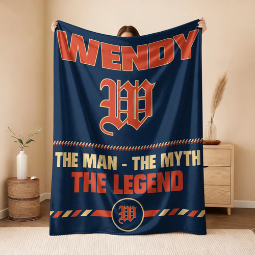 The Man The Myth The Legend Retro Fleece Blanket WENDY 13K1 BK53