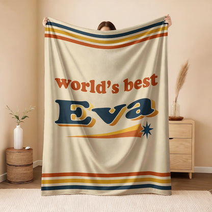 World's Best Your Name Retro Fleece Blanket EVA 13K1 BK64