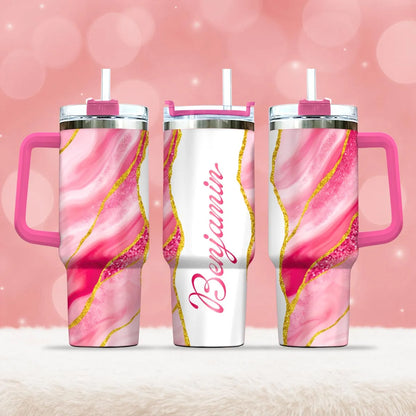 BENJAMIN 40oz Personalized Tumbler Cup with Straw | Custom Stainless Steel Mug 13K1-TB1