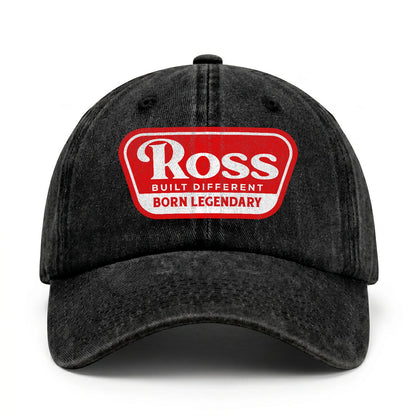 Built Different Born Legendary Red Logo Washed Cap ROSS 13K1 C63PF