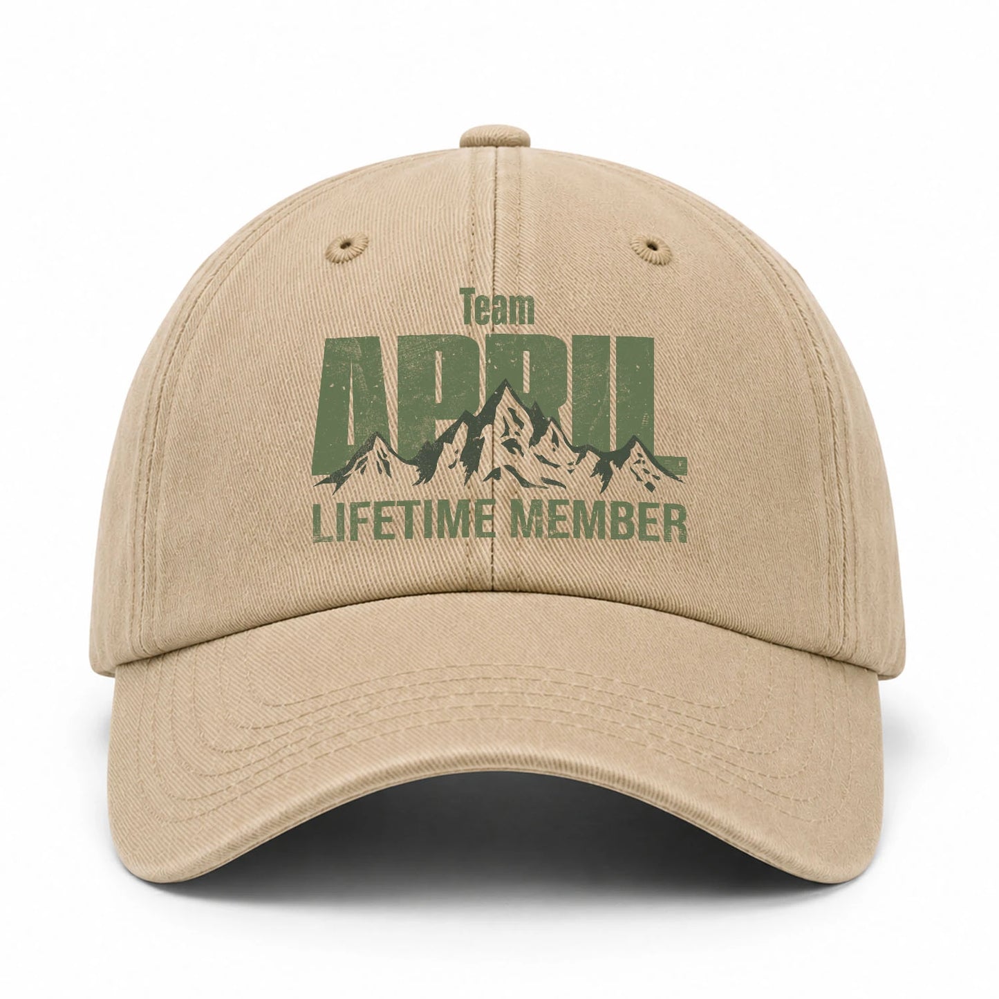 Team Your Name Lifetime Member Mountain Cap APRIL 13K1 C58PF