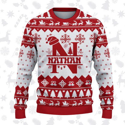 NATHAN Personalized Christmas Pajama Set - Holiday Gift Outfit 13K1-CR2
