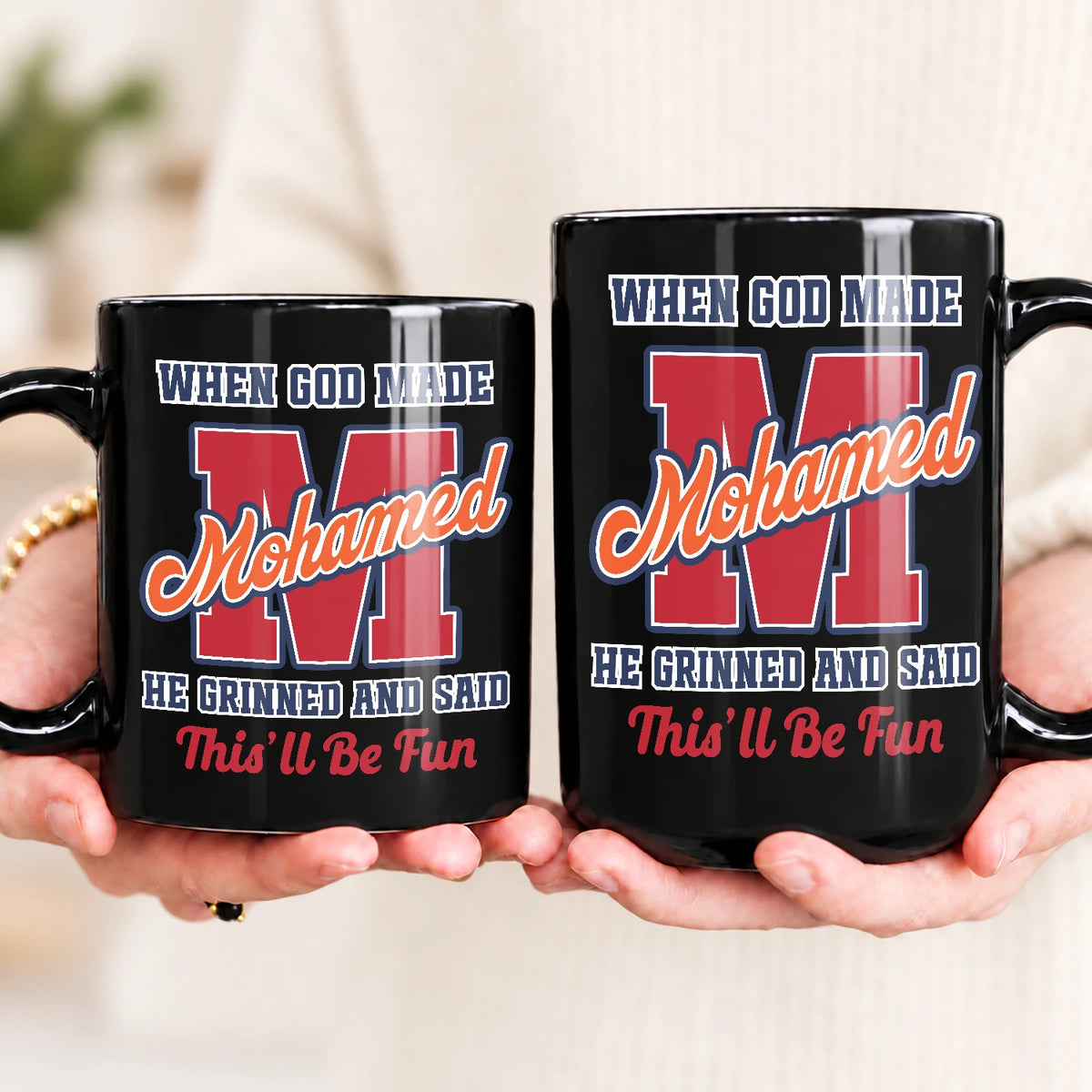 When God Made Your Name Personalized Baseball Mug MOHAMED 13K1 MG07
