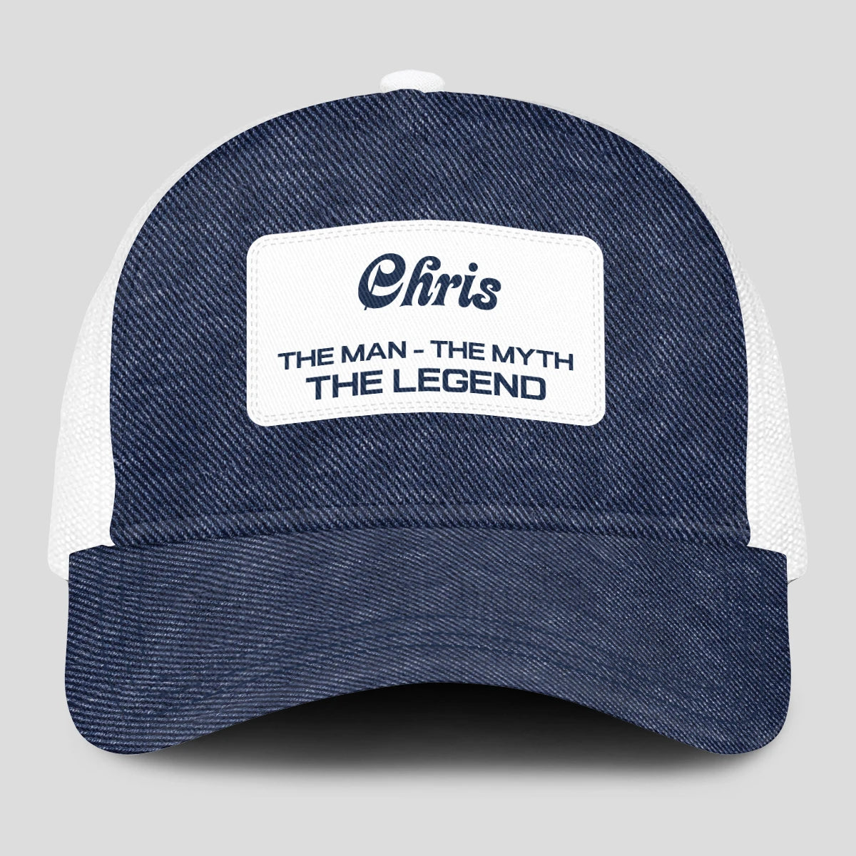The Man The Myth The Legend Blue Denim Mesh Cap CHRIS 13K1 C194PF