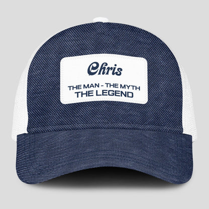 The Man The Myth The Legend Blue Denim Mesh Cap CHRIS 13K1 C194PF