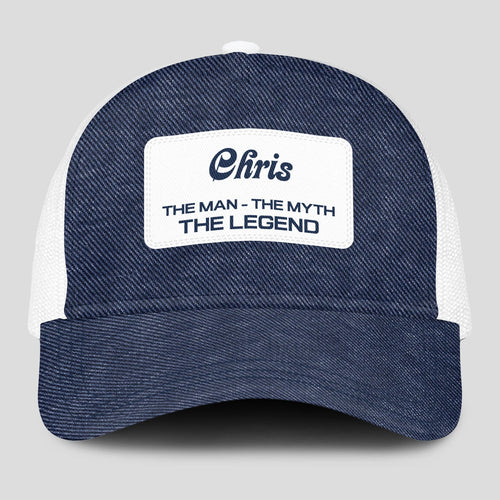 The Man The Myth The Legend Blue Denim Mesh Cap CHRIS 13K1 C194PF