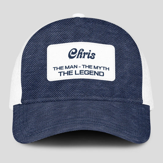 The Man The Myth The Legend Blue Denim Mesh Cap CHRIS 13K1 C194PF