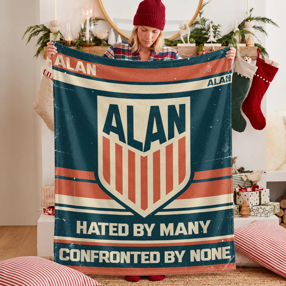 Hated By Many Confronted By None Retro Fleece Blanket ALAN 13K1 BK58