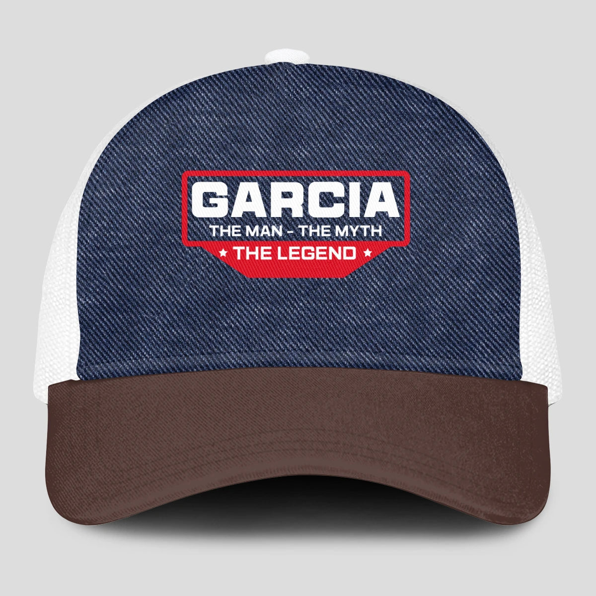 The Man The Myth The Legend Navy Brown And White Mesh Cap GARCIA 13K1 C200PF