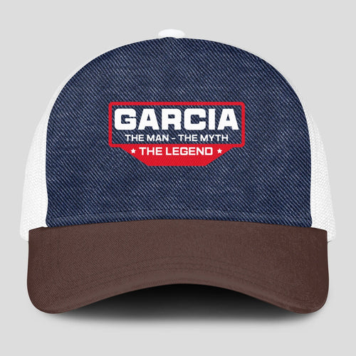 The Man The Myth The Legend Navy Brown And White Mesh Cap GARCIA 13K1 C200PF