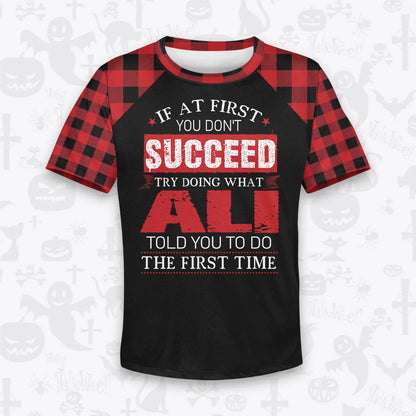 ALI Buffalo Plaid Pajamas Set Tshirt & Pants 13K1-EV2
