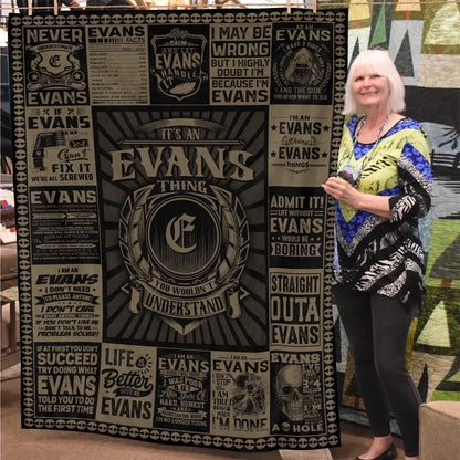 EVANS Personalized Blanket | Custom Name Cozy Throw Gift 13K1-BK3