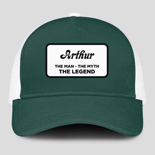 The Man The Myth The Legend Green And White Mesh Cap ARTHUR 13K1 C198PF