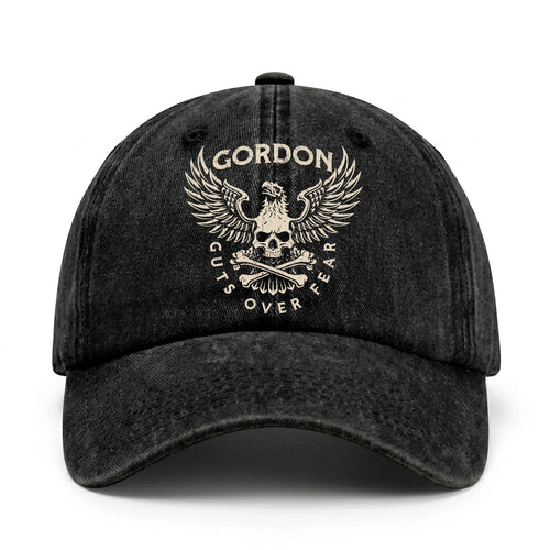 Your Name Guts Over Fear With Eagle And Skull Washed Cap GORDON 13K1 C75PF