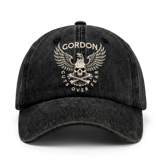 Your Name Guts Over Fear With Eagle And Skull Washed Cap GORDON 13K1 C75PF