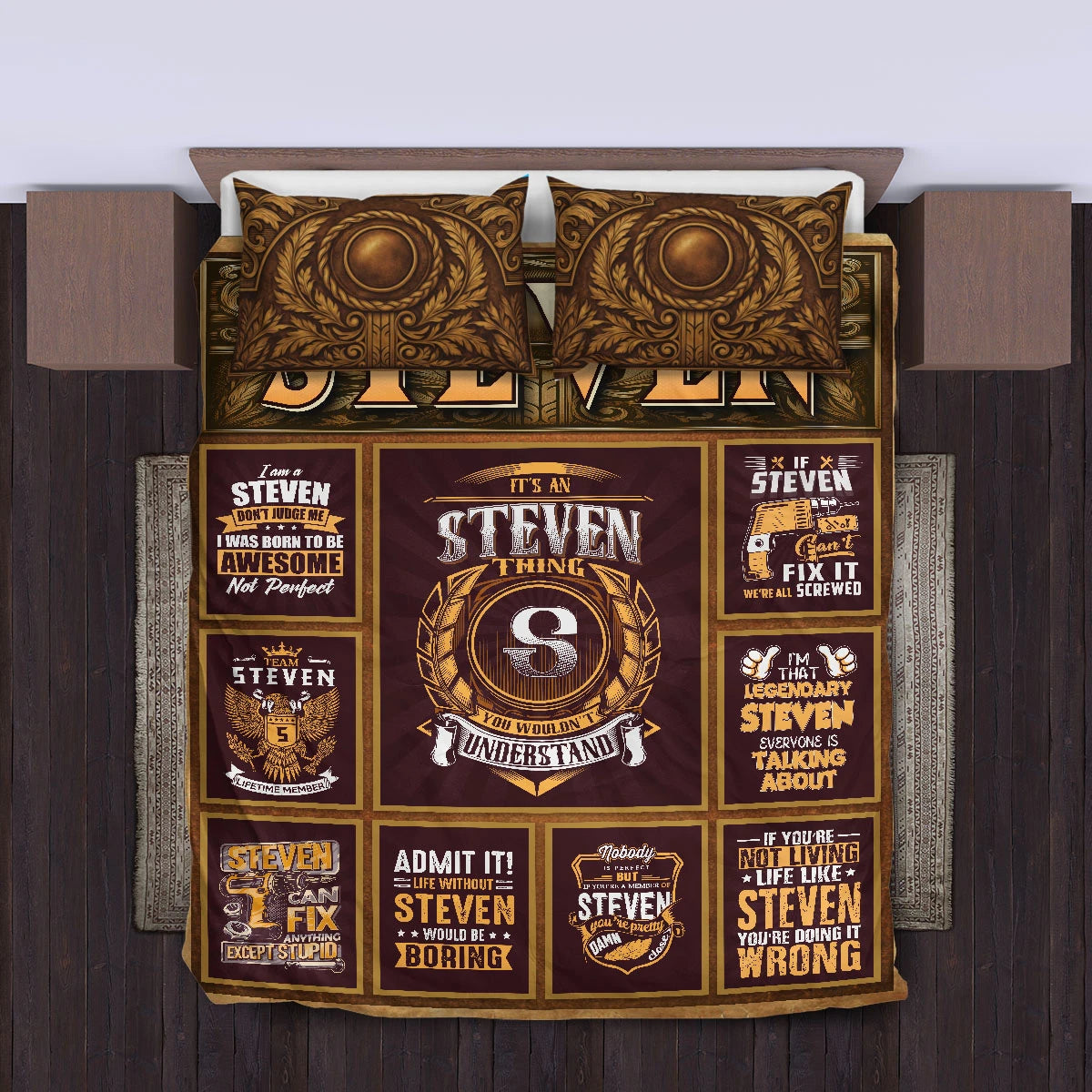 STEVEN Limited Edition Personalized Bedding Set 13K1-BS3