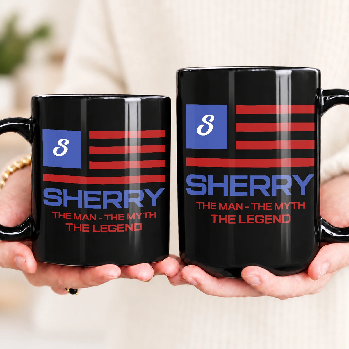 The Man The Myth The Legend American Flag Mug SHERRY 13K1 MG18