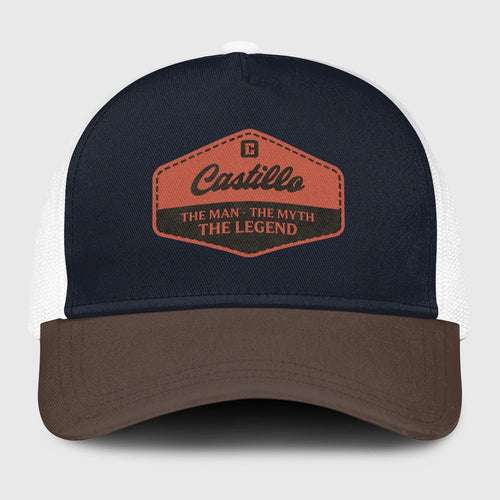 The Man The Myth The Legend Navy And Brown Mesh Cap CASTILLO 13K1 C188PF