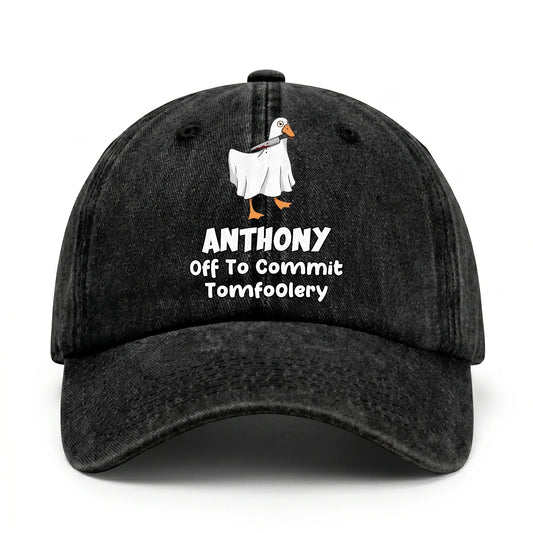 Off To Commit Tomfoolery Funny Goose Washed Cap ANTHONY 13K1 C131PF