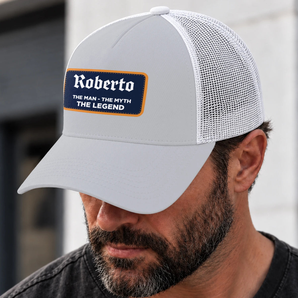The Man The Myth The Legend Gray Mesh Cap ROBERTO 13K1 C204PF