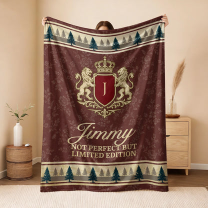 Not Perfect But Limited Edition Burgundy Pine Tree Fleece Blanket JIMMY 13K1 BK41