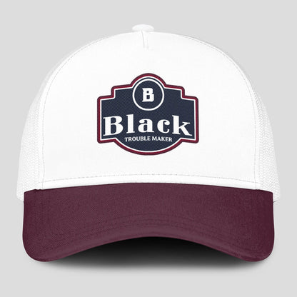 Trouble Maker Burgundy And White Funny Mesh Cap BLACK 13K1 C201PF