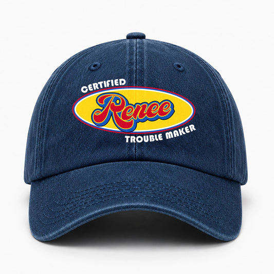 Certified Your Name Trouble Maker Washed Cap RENEE 13K1 C73PF