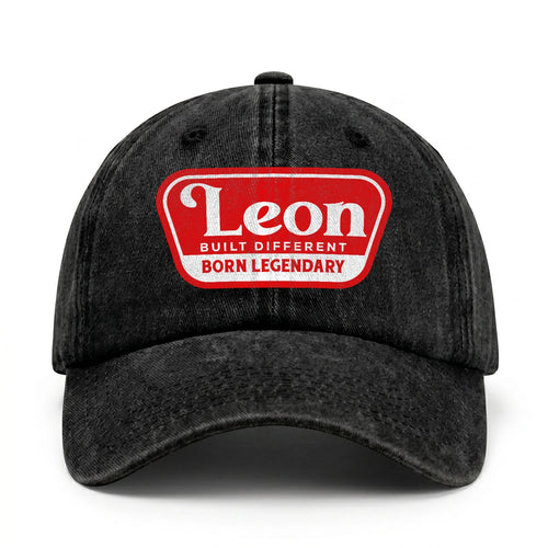 Built Different Born Legendary Red Logo Washed Cap LEON 13K1 C63PF