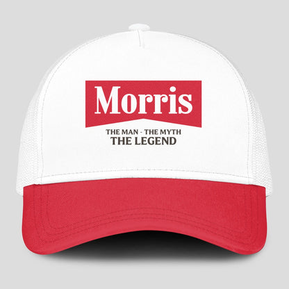 The Man The Myth The Legend Red And White Mesh Cap MORRIS 13K1 C197PF