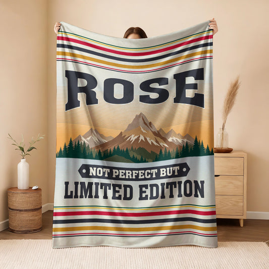 Not Perfect But Limited Edition Vintage Mountain Fleece Blanket ROSE 13K1 BK45