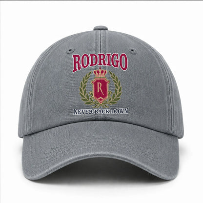 Your Name Never Back Down Royal Washed Cap RODRIGO 13K1 C77PF
