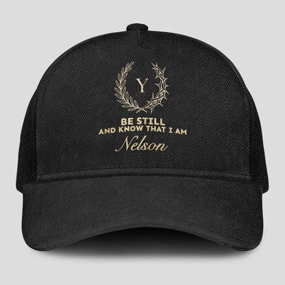 Be Still And Know That I Am Name Black Mesh Cap NELSON 13K1 C202PF