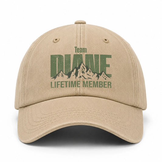 Team Your Name Lifetime Member Mountain Cap DIANE 13K1 C58PF