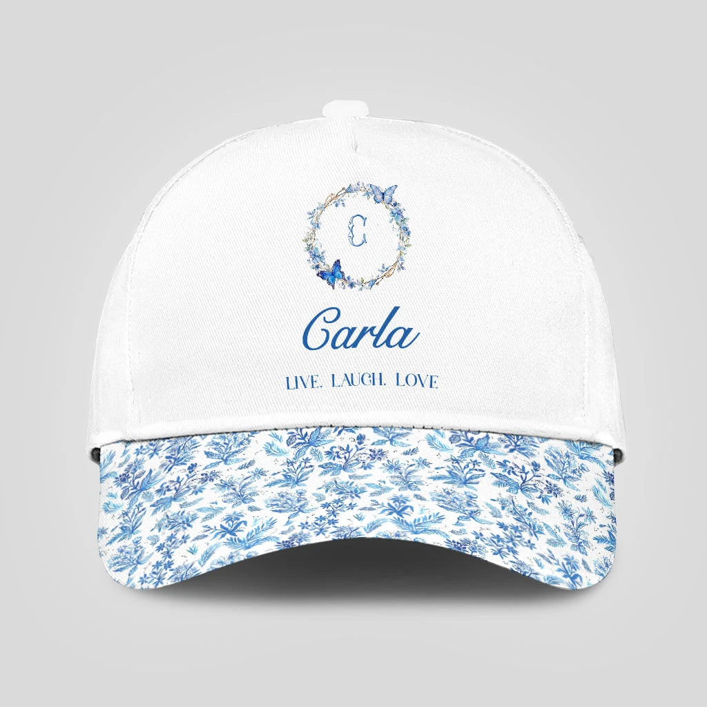 Live Laugh Love Blue Flowers Cap CARLA 13K1 C50PF