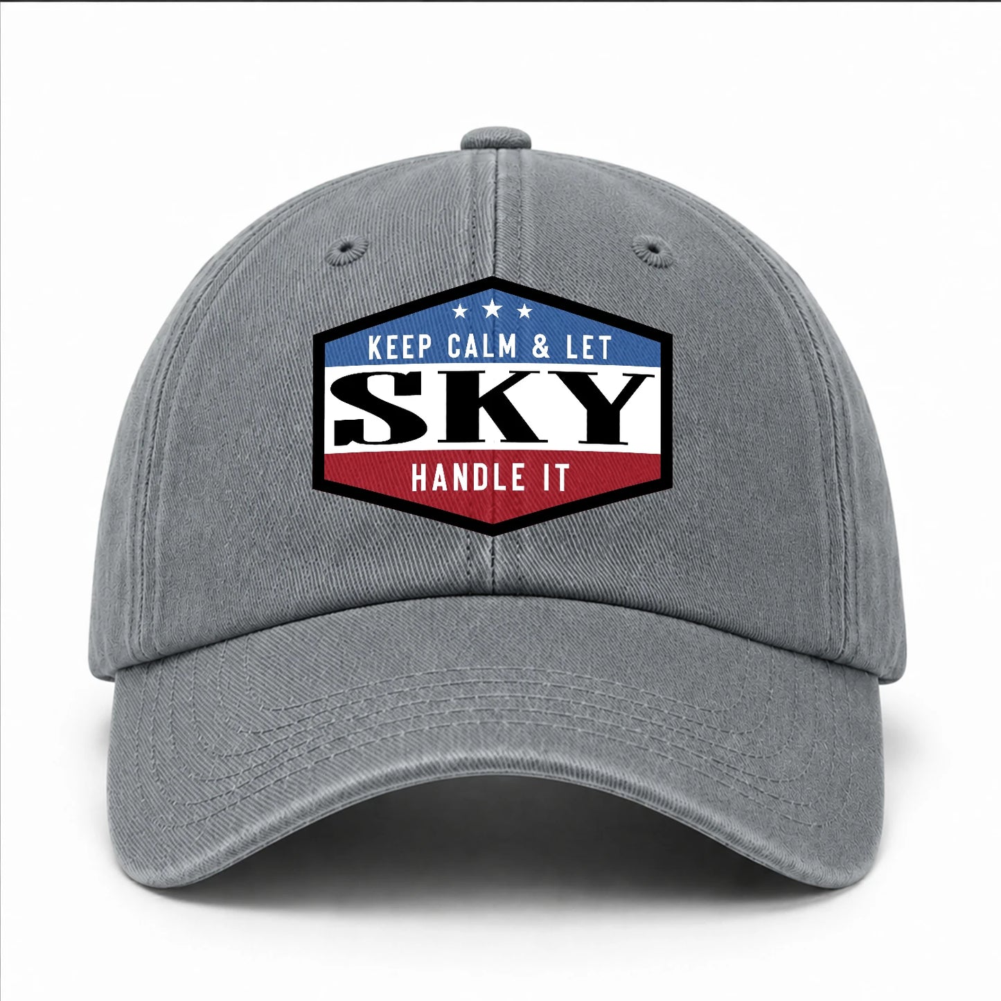 Keep Calm & Let Your Name Handle It Washed Cap SKY 13K1 C87PF
