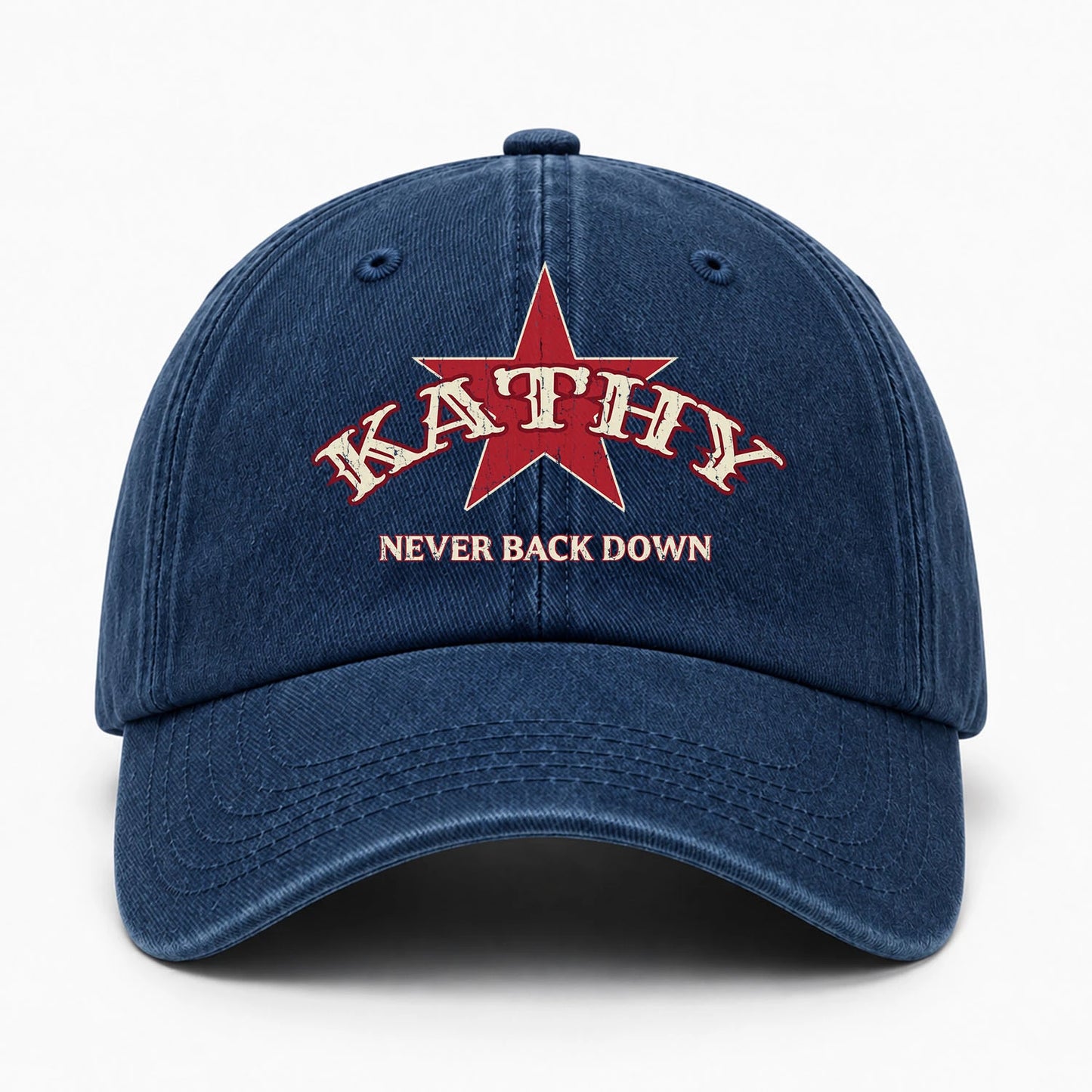 Never Back Down Western Blue Denim Cap KATHY 13K1 C61PF