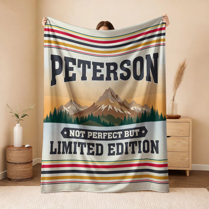 Not Perfect But Limited Edition Vintage Mountain Fleece Blanket PETERSON 13K1 BK45