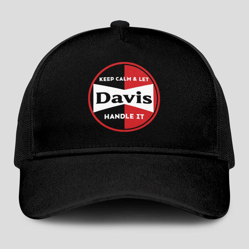 Keep Calm & Let Your Name Handle It Black Mesh Cap DAVIS 13K1 C206PF