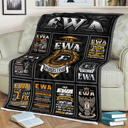 EWA Personalized Blanket | Custom Name Cozy Throw Gift 13K4-BK2