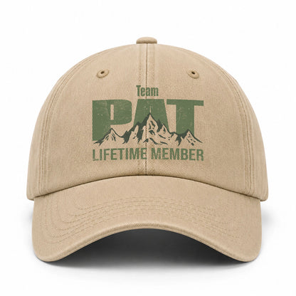 Team Your Name Lifetime Member Mountain Cap PAT 13K1 C58PF