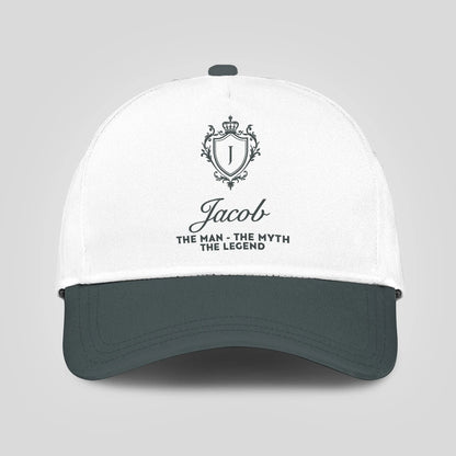 The Man The Myth The Legend Elegant Gray And White Cap JACOB 13K1 C170PF