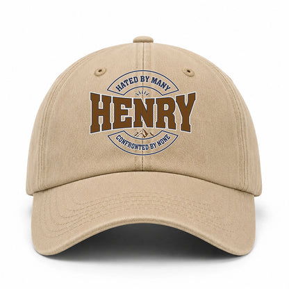 Hated By Many Confronted By None Washed Cap HENRY 13K1 C36PF