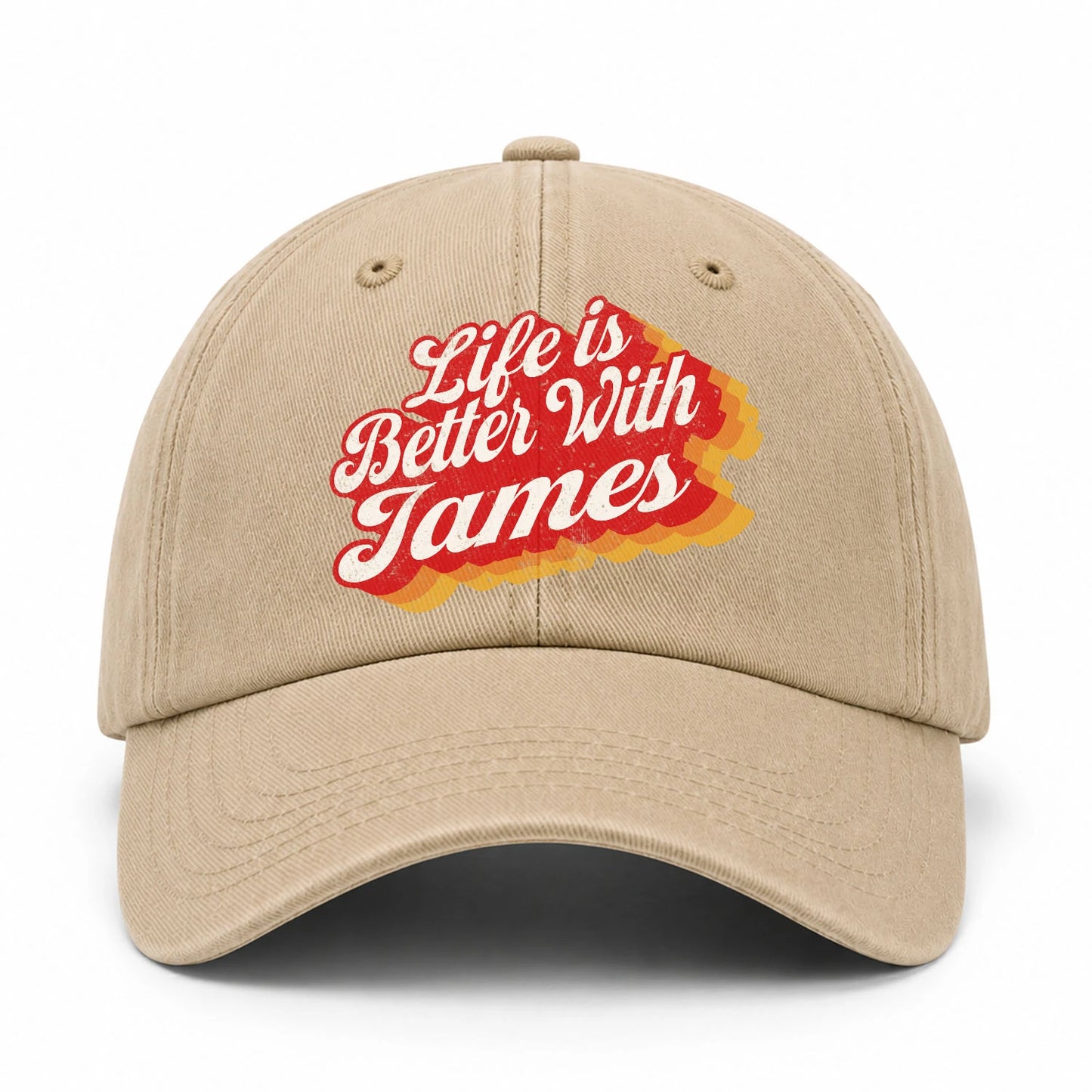 Life Is Better With Your Name Vintage Washed Cap JAMES 13K1 C67PF