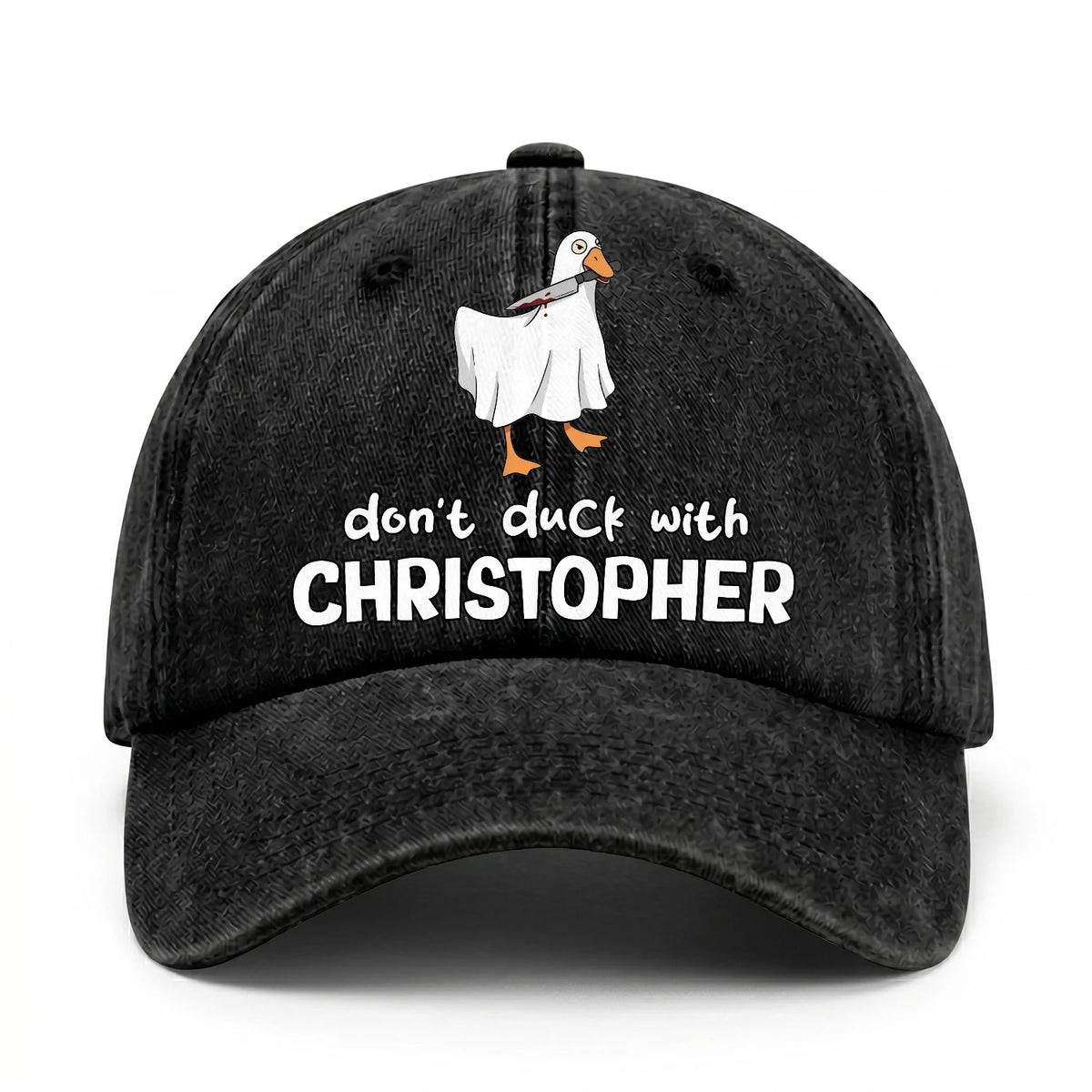 Don't Duck With Your Name Funny Washed Cap CHRISTOPHER 13K1 C129PF
