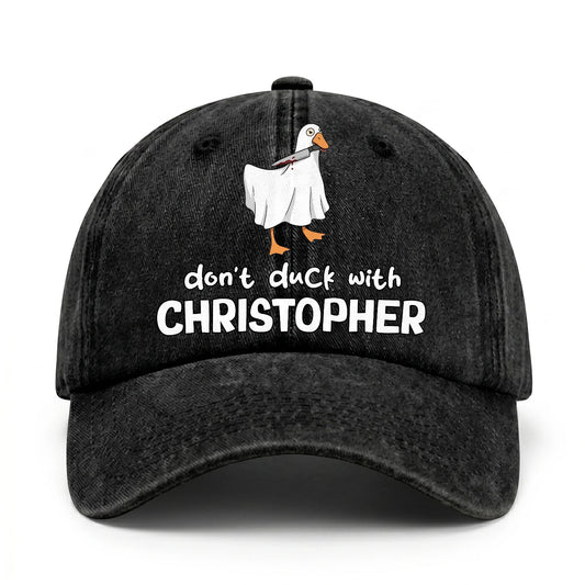 Don't Duck With Your Name Funny Washed Cap CHRISTOPHER 13K1 C129PF
