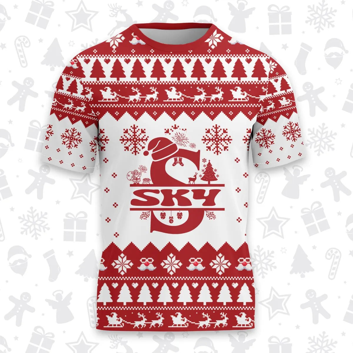 SKY Personalized Christmas T-Shirt Pajama Set - Holiday Gift Outfit 13K1-CR2