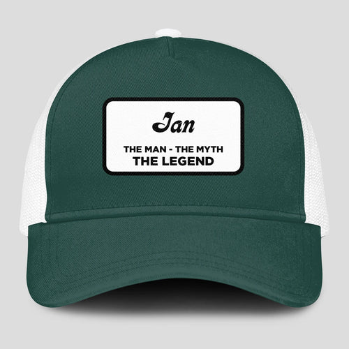 The Man The Myth The Legend Green And White Mesh Cap IAN 13K1 C198PF
