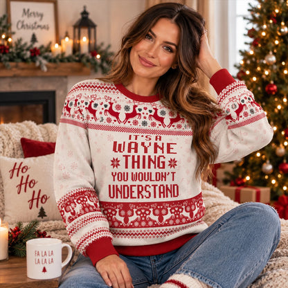 It's A Your Name Thing Red Christmas Ugly Sweater WAYNE 13K1 UG09