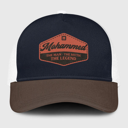 The Man The Myth The Legend Navy And Brown Mesh Cap MOHAMMED 13K1 C188PF