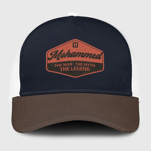 The Man The Myth The Legend Navy And Brown Mesh Cap MOHAMMED 13K1 C188PF